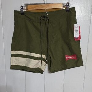 NWT Pac Sun/Budweiser Men's Board Shorts Swimwear Pockets Beachwear‎ Sz 30